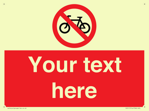 Custom No Cycling Sign